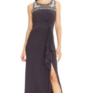 Patra Petite Embellished Ruffle Gown